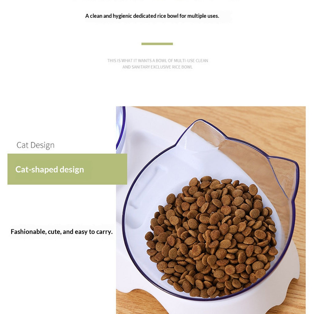 Elevated Plastic Cat and Dog Double Feeding Bowl_CWMM13011