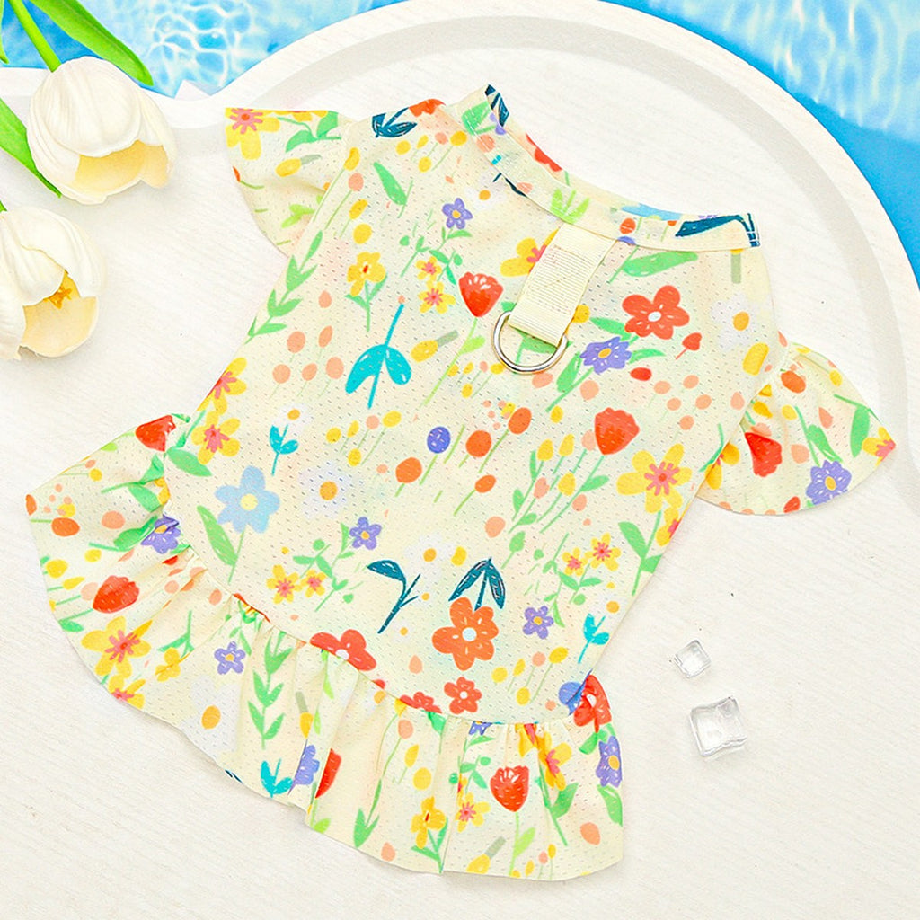 Summer Pet Dress – Ice Silk Cool Floral Outfit_CWMM11118