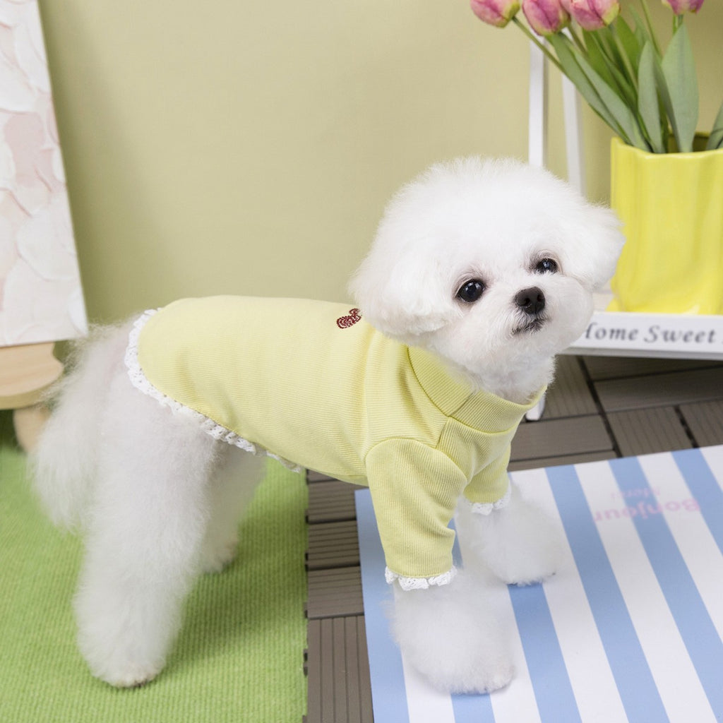 Cherry Rhinestone Dog Turtleneck Hoodie_CWMM12256