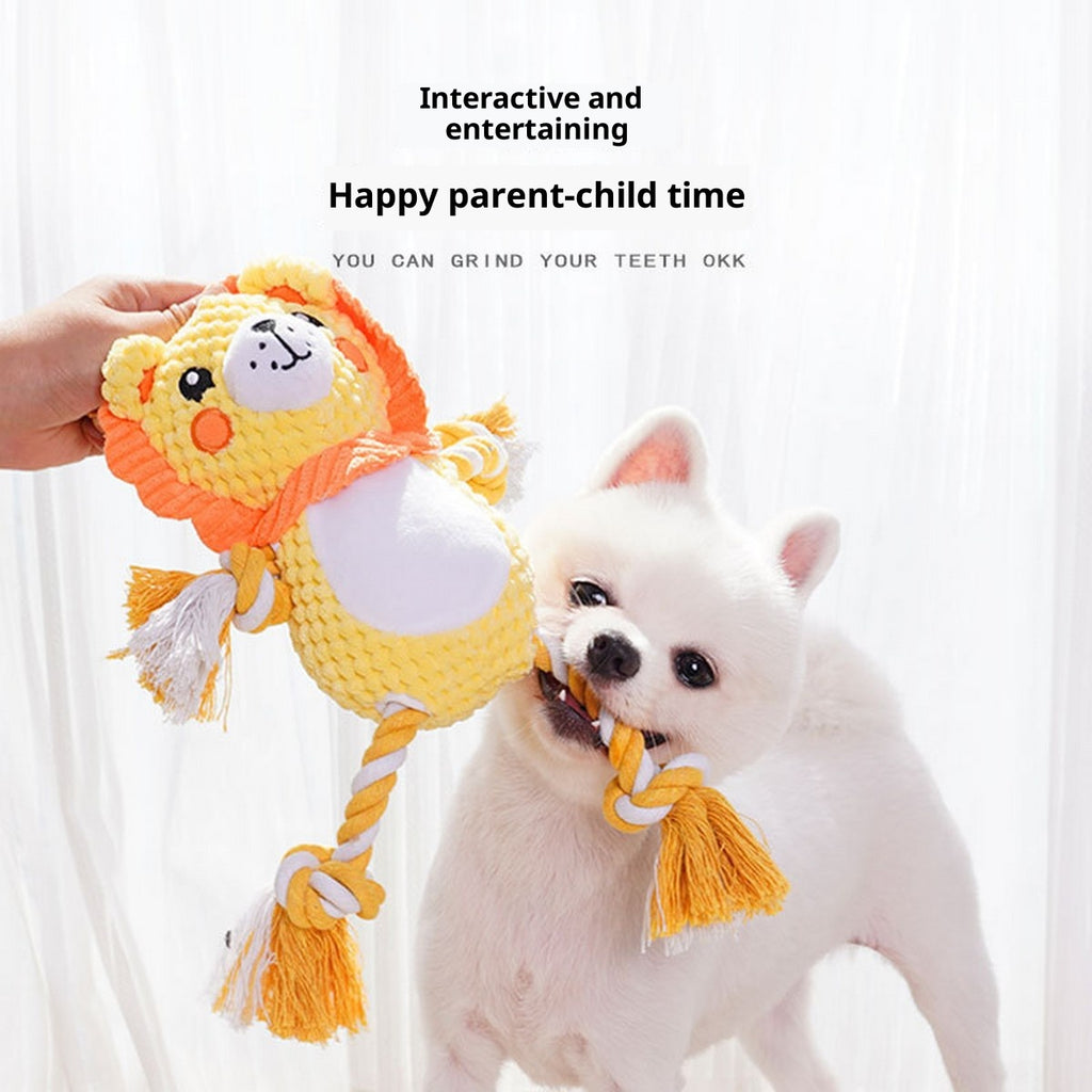 Funny Lion Plush Toy – Dog Cat Squeaky Toy_CWMM11173