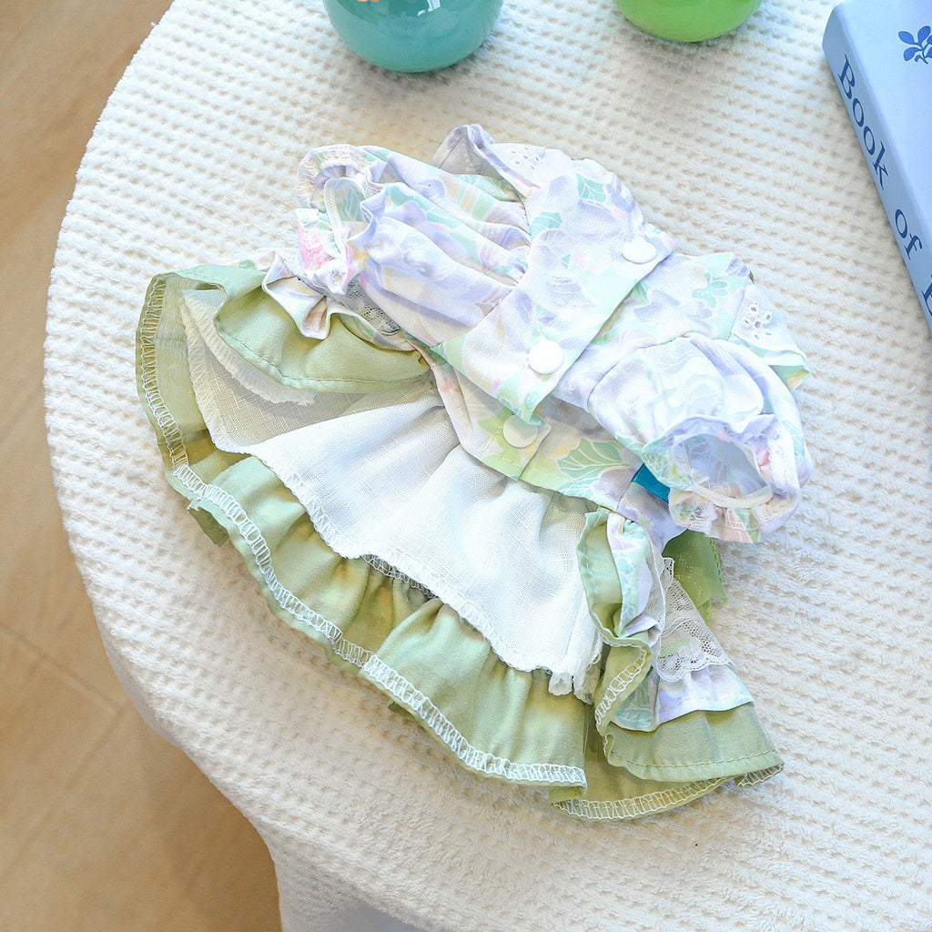 Small Pet Green Fantasy Tulle Dress_CWMM13115