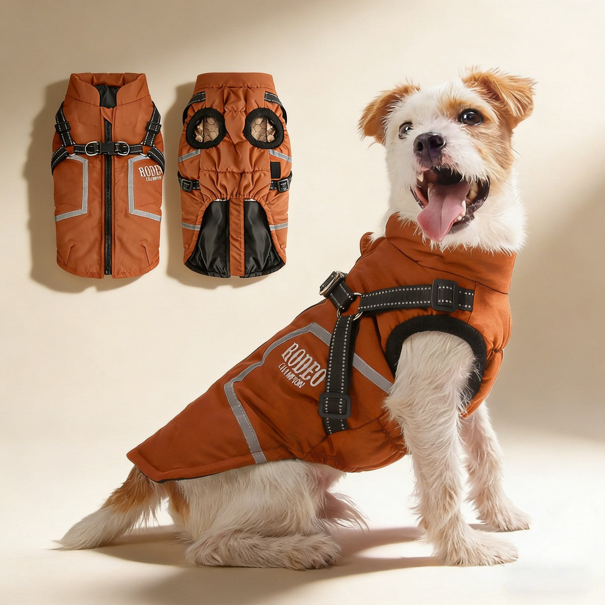 Warm Waterproof Dog Jacket, Harness Pet Coat_CWMM12437