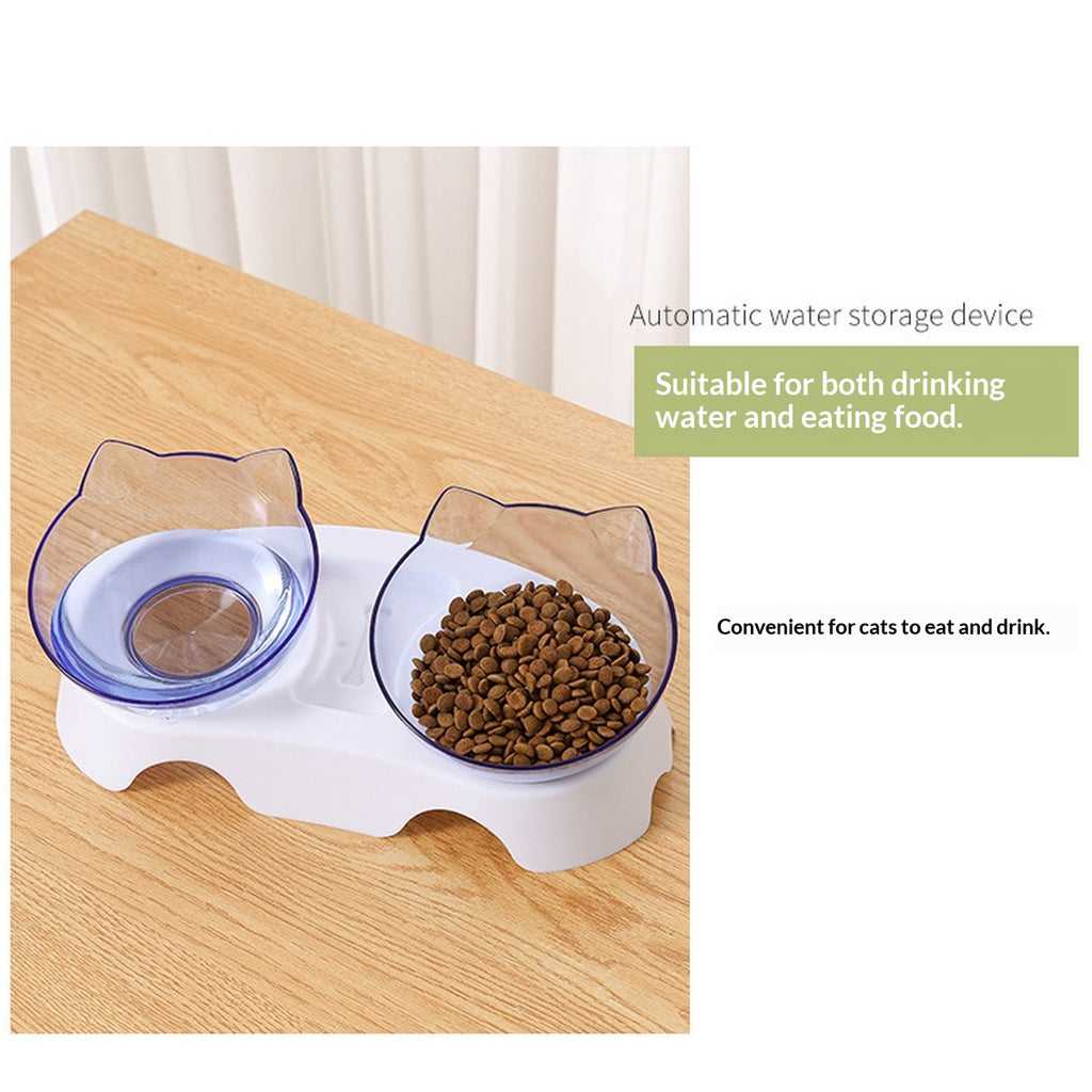 Elevated Plastic Cat and Dog Double Feeding Bowl_CWMM13011