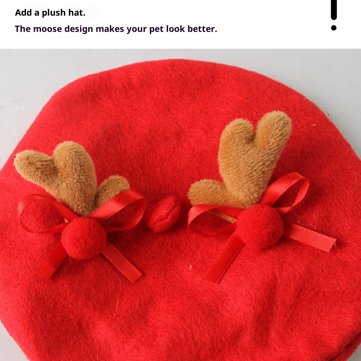 Pet Holiday Accessory – Christmas Reindeer Beret Hat_CWMM11344