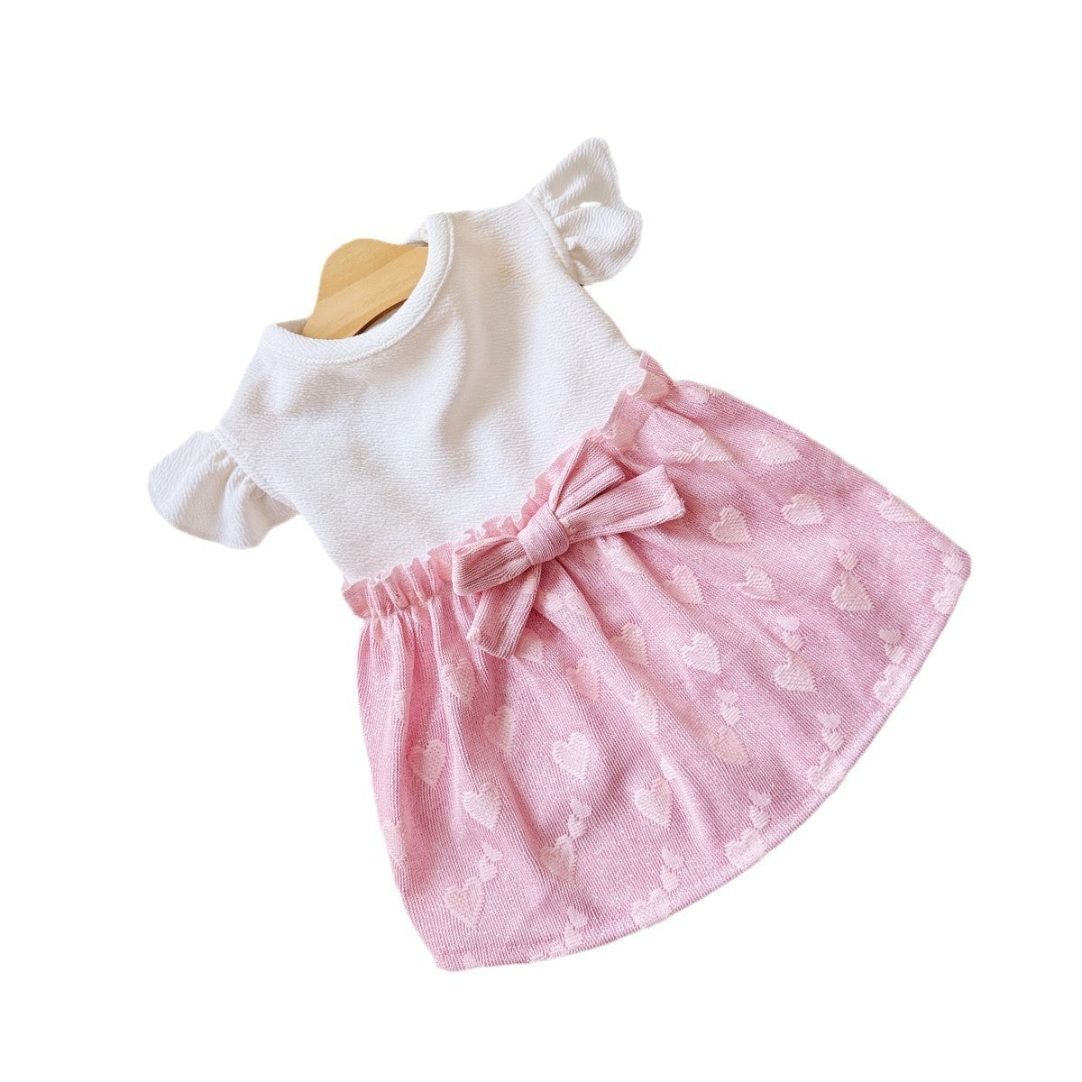 Cute Pet Dress Pink Puff Sleeve Bow_CWMM13250