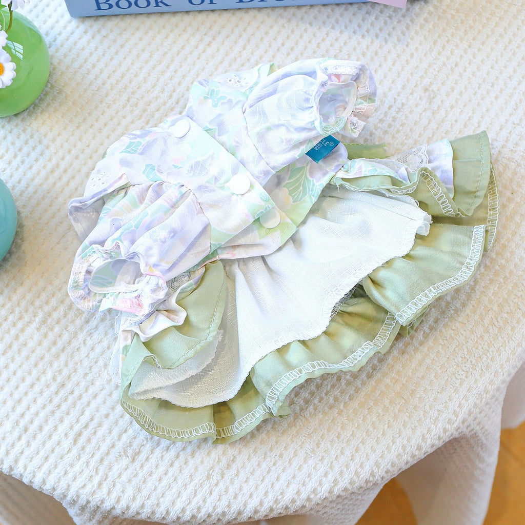 Small Pet Green Fantasy Tulle Dress_CWMM13115