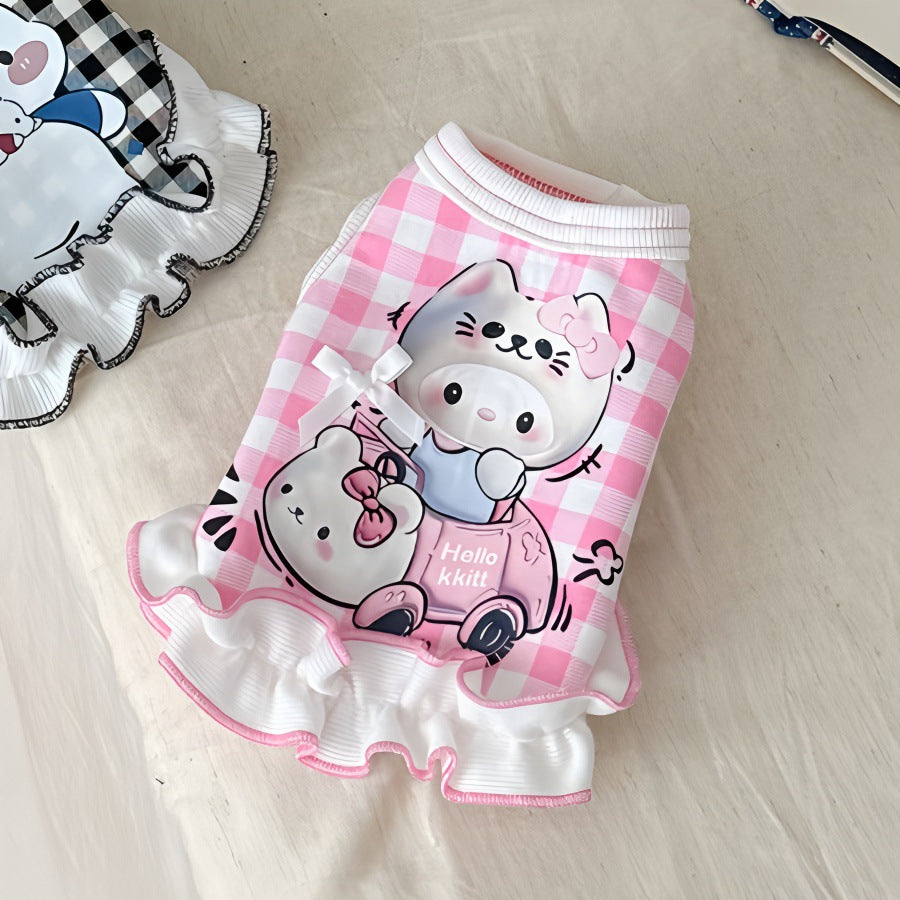 Small Dog Fleece Dress with Leash Ring_CWMM12204