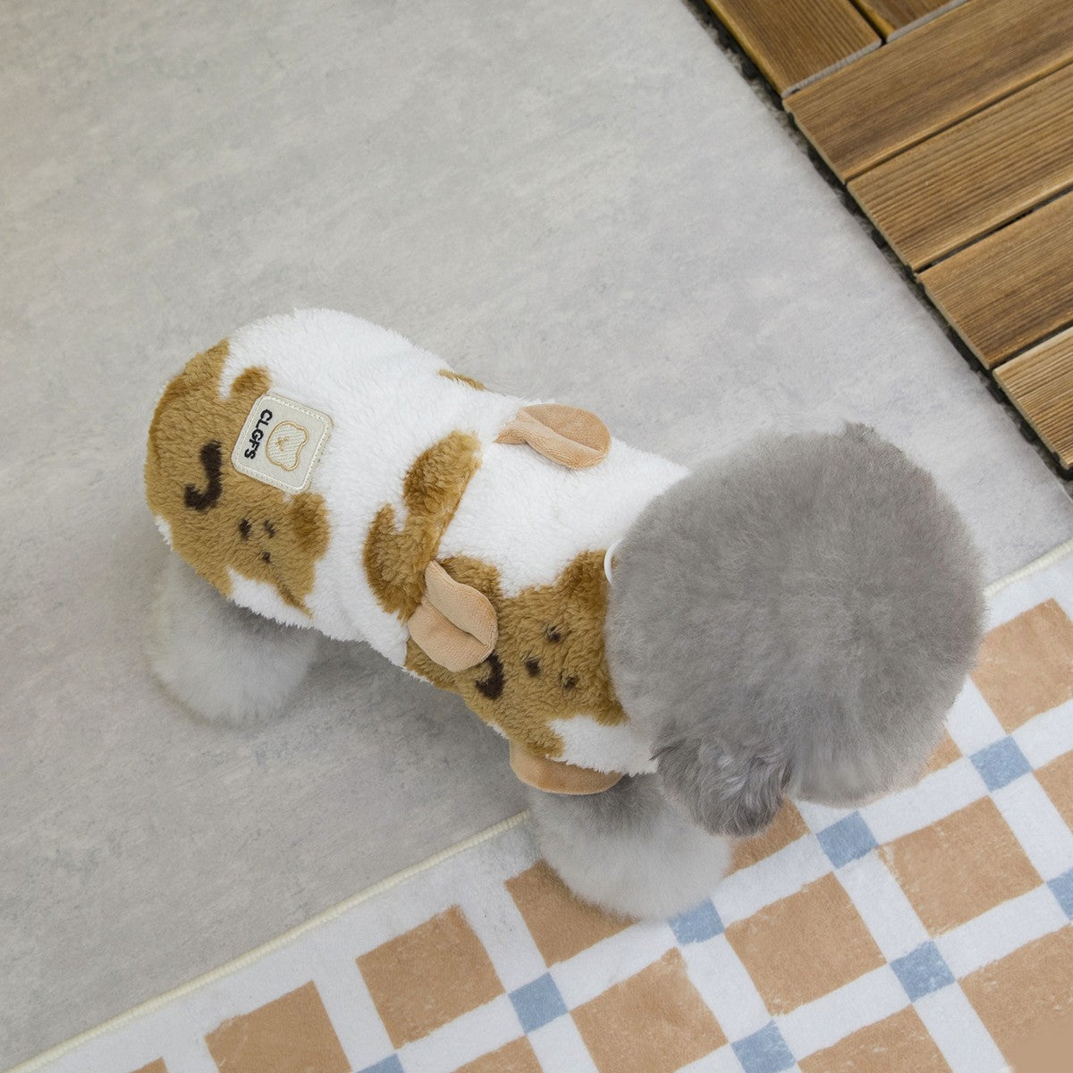 Cozy Fleece Dog Hoodie Teddy French Bulldog_CWMM12254