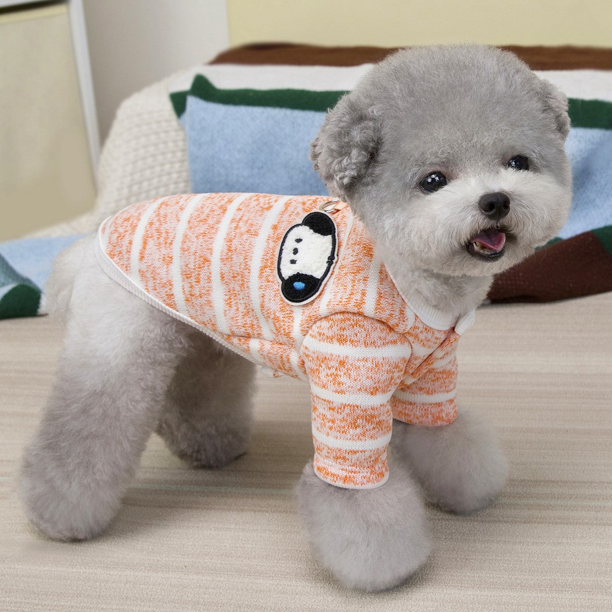 Pet Winter Knitted Hoodie with Leash Ring_CWMM12229