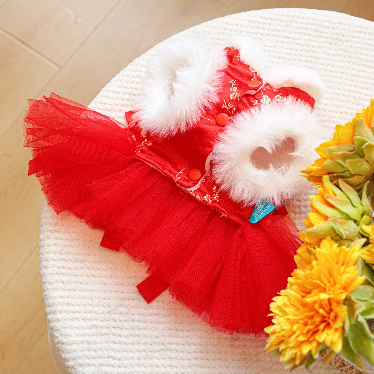 Dog Cat Cute Red Celebration Dress_CWMM13014