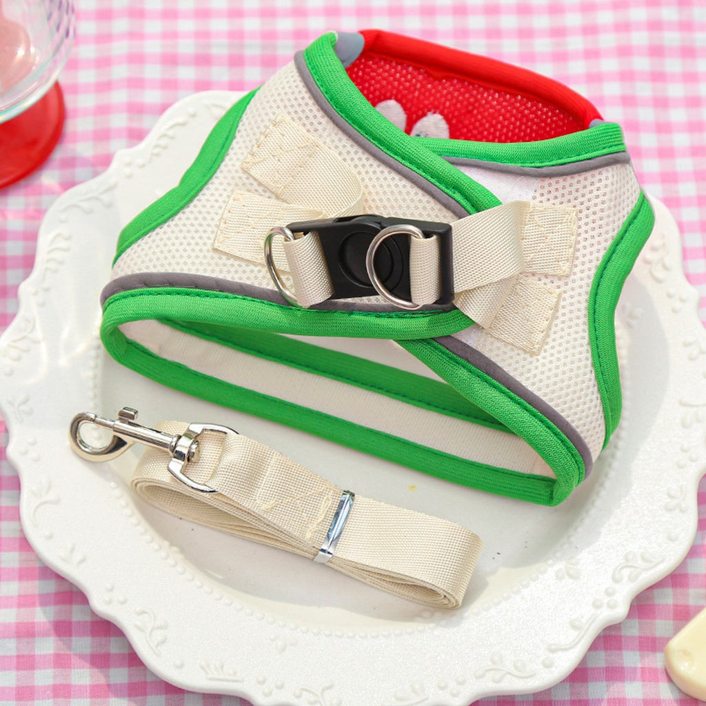 Pawsome Matching Set Cute Dog Bib with Mesh Harness_CWMM11131