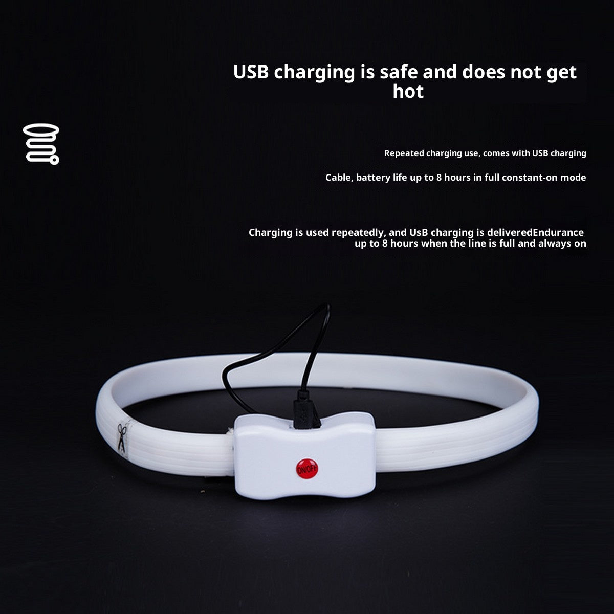 LED USB Dog Collar Cuttable PVC Glow_CWMM11455