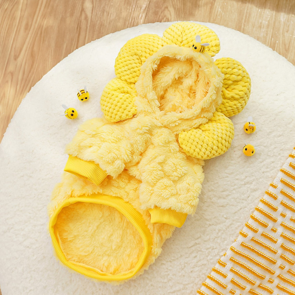 Sunflower Pet Hoodie – Warm Funny Dog Cat Wear_CWMM11155