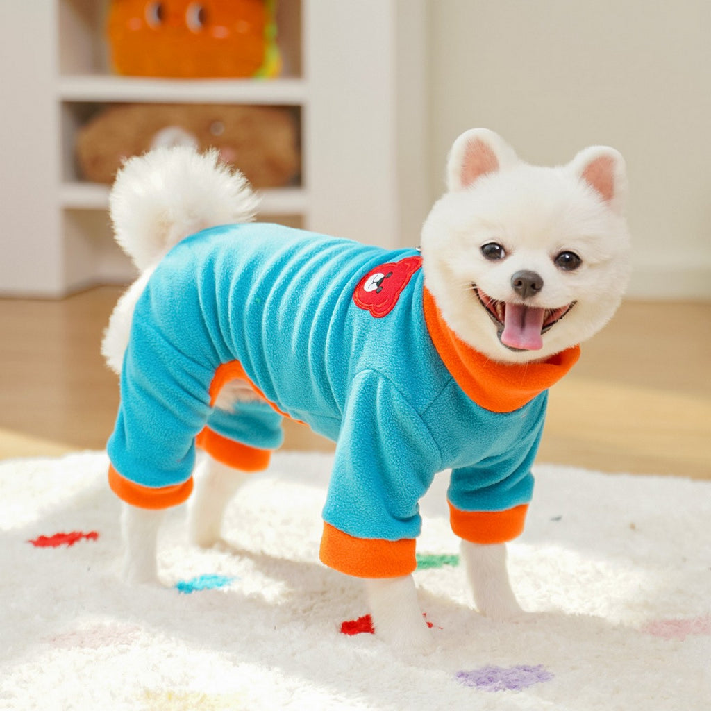 Colorblock Pet Jumpsuit with Leash Ring_CWMM11180