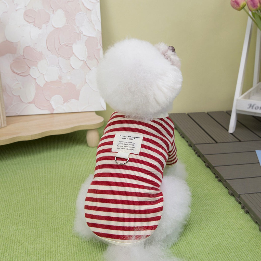 Striped Dog Cat T-Shirt Winter Small Dogs_CWMM12251