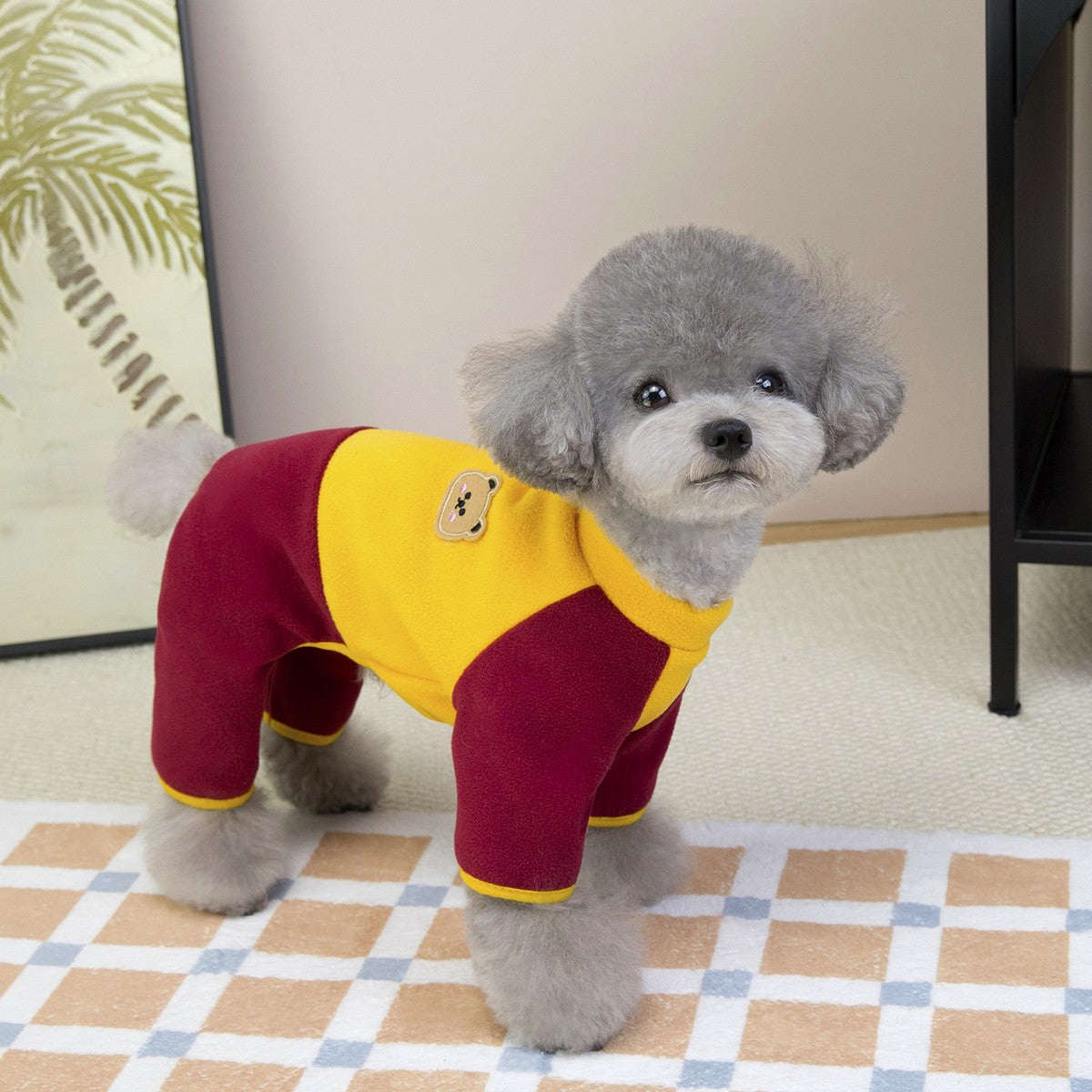 Plush Fleece Dog Jumpsuit Winter Small Dogs_CWMM12255