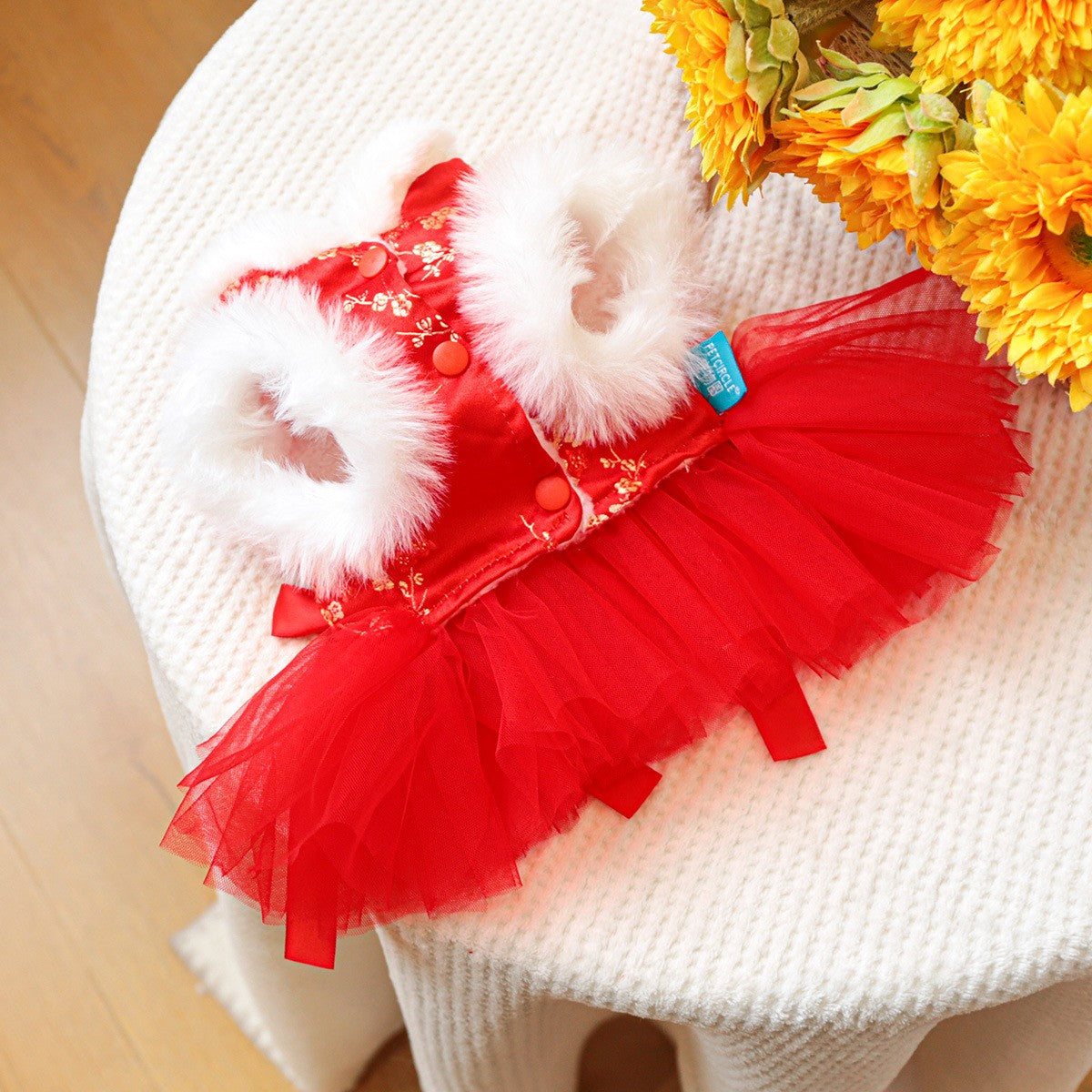 Dog Cat Cute Red Celebration Dress_CWMM13014