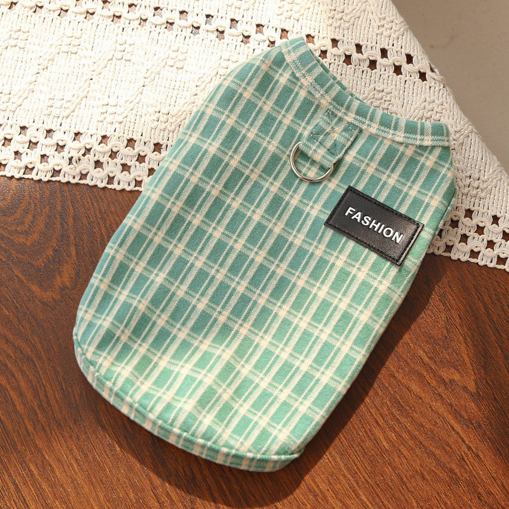 Plush Checkered Dog Turtleneck Outfit_CWMM11134