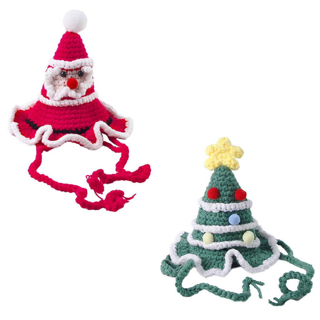 Christmas Pet Hat – Santa & Tree Hat for Cats Dogs_CWMM11356