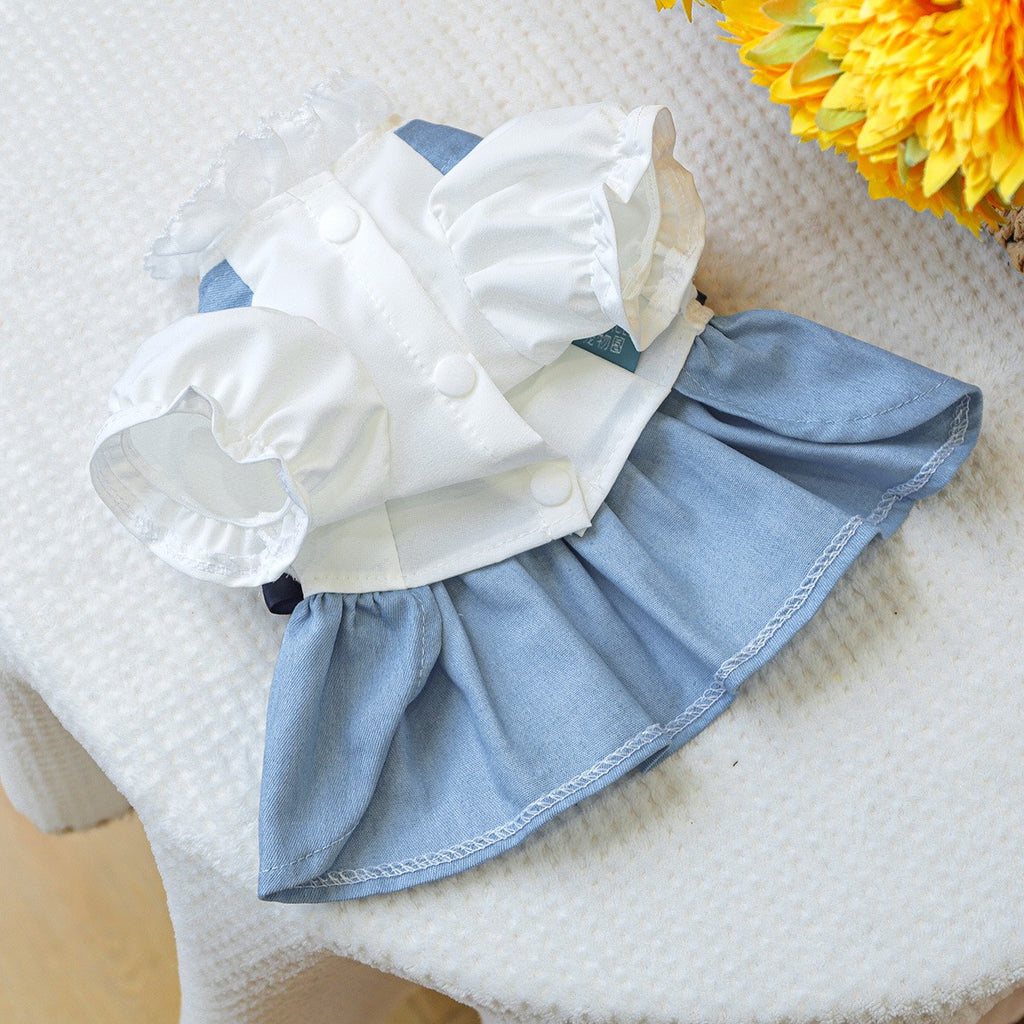 Pet Cozy Denim Dress Summer Beach Skirt_CWMM13045