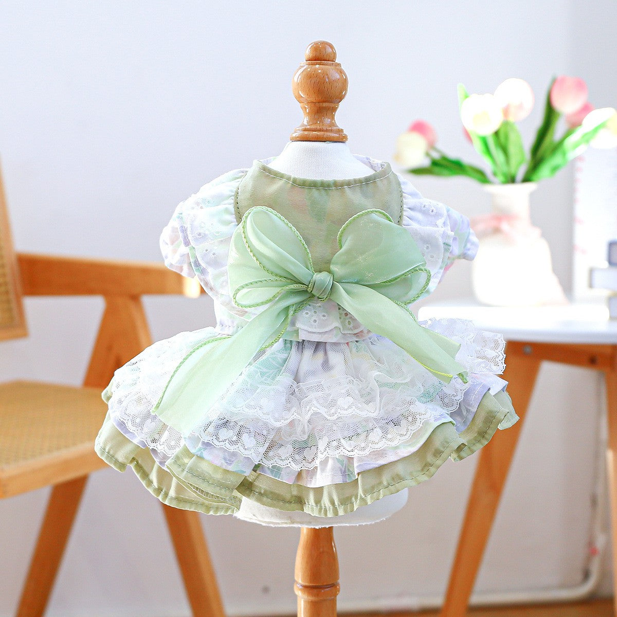 Small Pet Green Fantasy Tulle Dress_CWMM13115