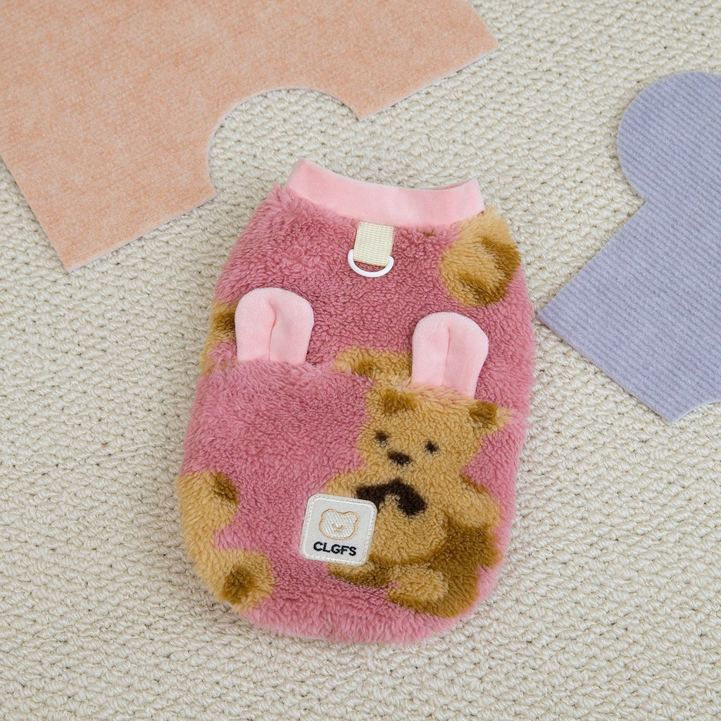 Cozy Fleece Dog Hoodie Teddy French Bulldog_CWMM12254