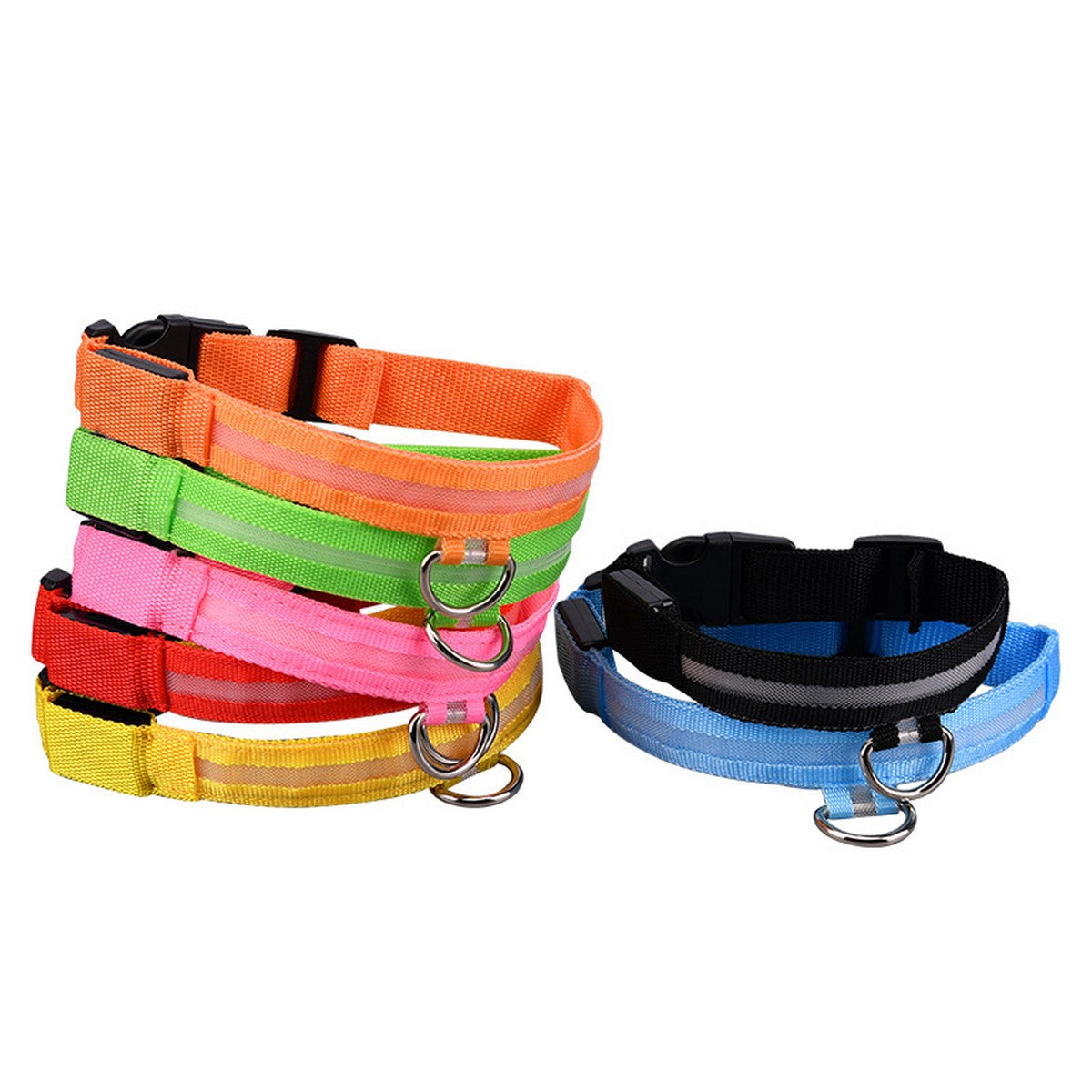 LED Nylon Dog Collar USB Night Safety Glow_CWMM11485