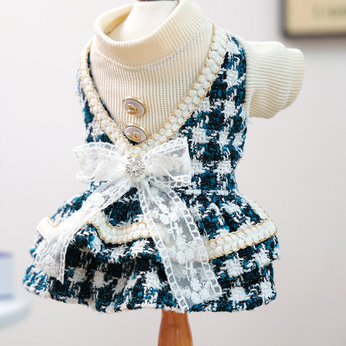 Dog Cat Elegant Blue Dress Royal Skirt_CWMM13039