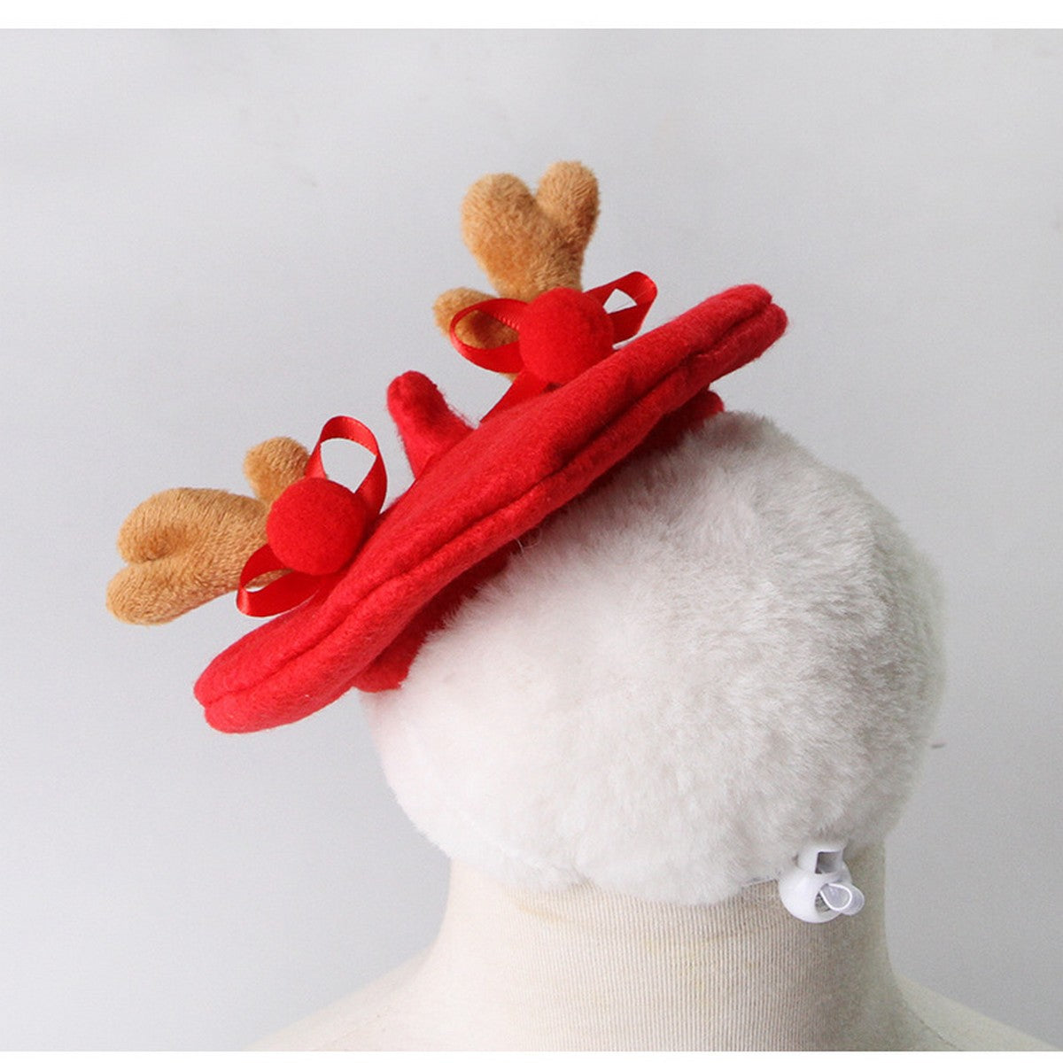 Pet Holiday Accessory – Christmas Reindeer Beret Hat_CWMM11344