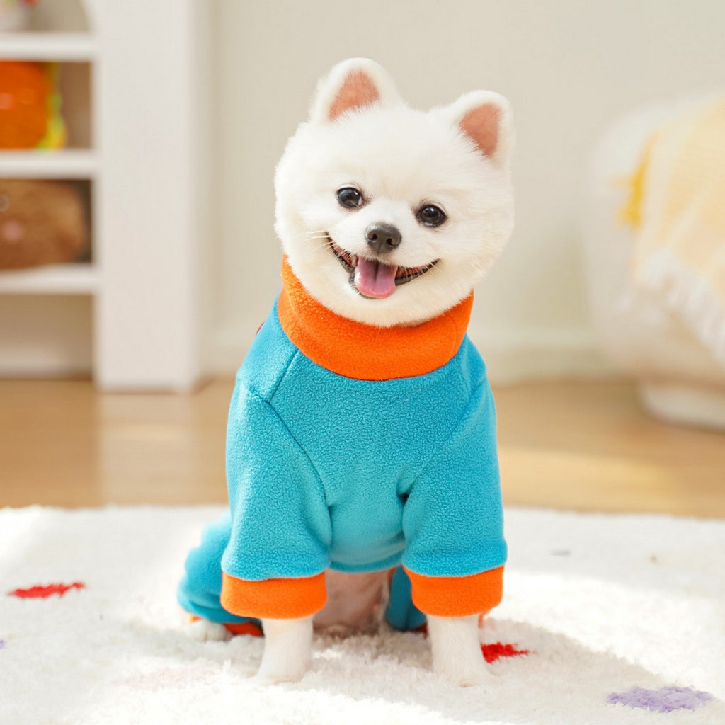 Colorblock Pet Jumpsuit with Leash Ring_CWMM11180