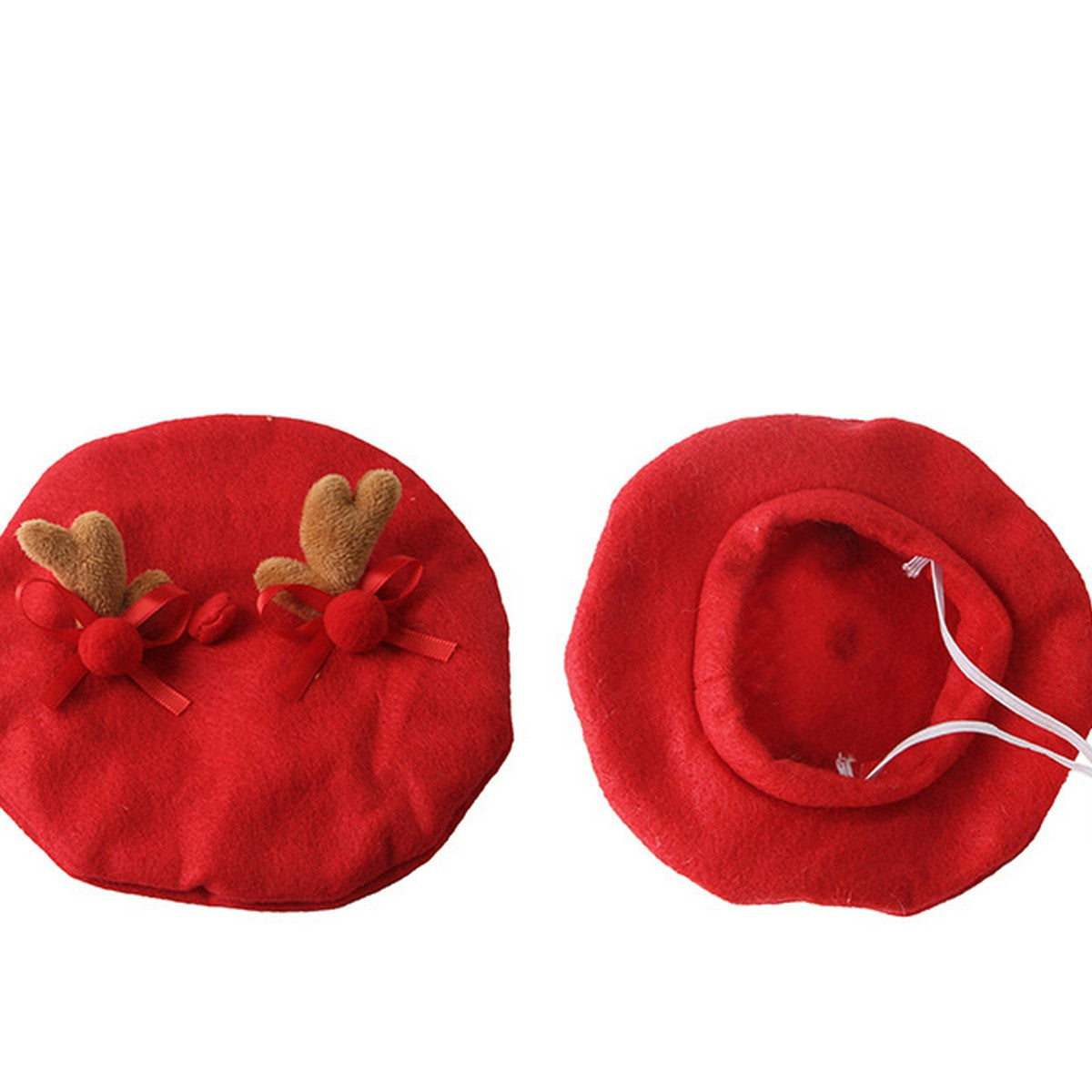 Pet Holiday Accessory – Christmas Reindeer Beret Hat_CWMM11344