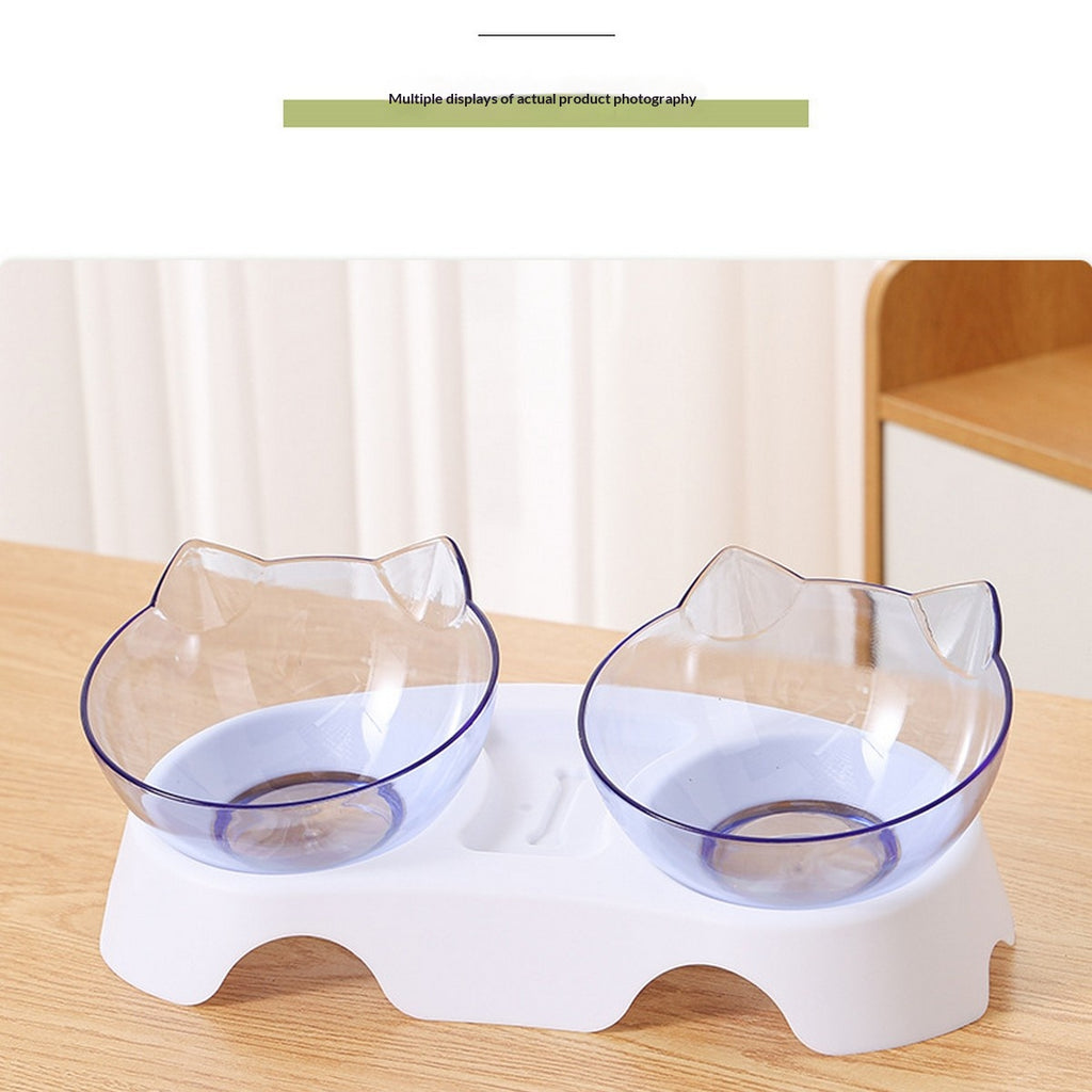 Elevated Plastic Cat and Dog Double Feeding Bowl_CWMM13011