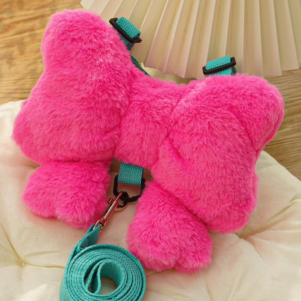 Pet Harness Leash – Bow Design Dog Cat Set_CWMM11297