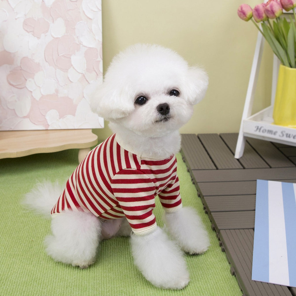Striped Dog Cat T-Shirt Winter Small Dogs_CWMM12251