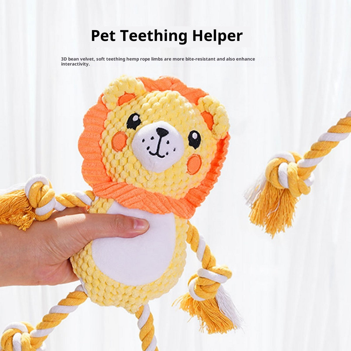 Funny Lion Plush Toy – Dog Cat Squeaky Toy_CWMM11173