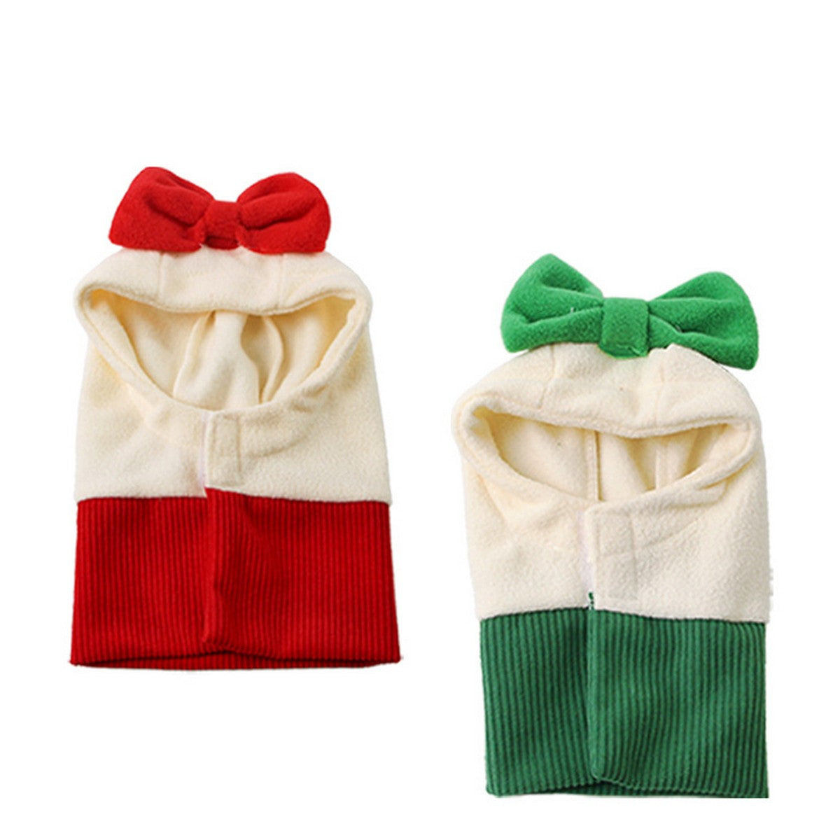 Christmas Pet Hat – Plush Bow Hat & Scarf Set_CWMM11342