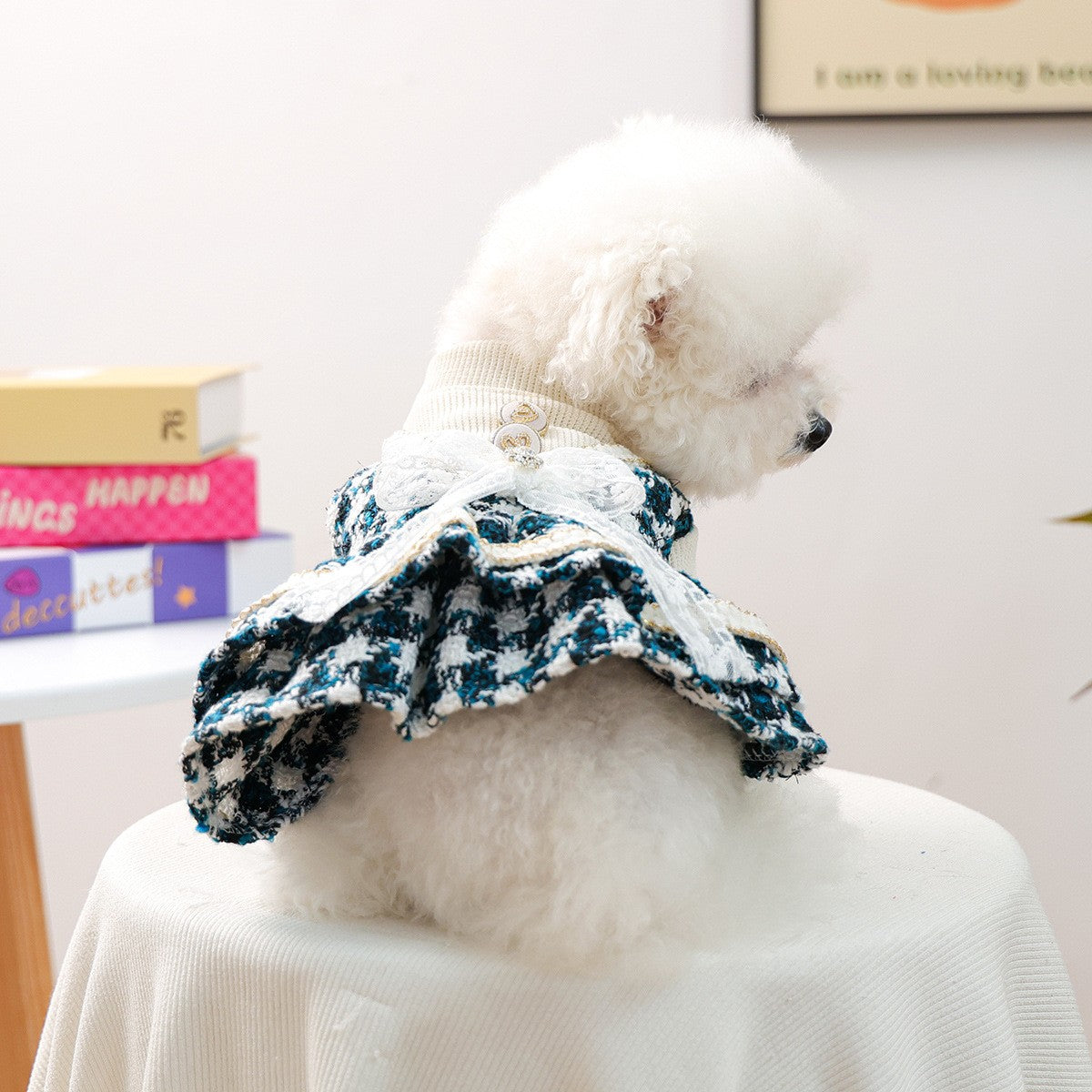 Dog Cat Elegant Blue Dress Royal Skirt_CWMM13039