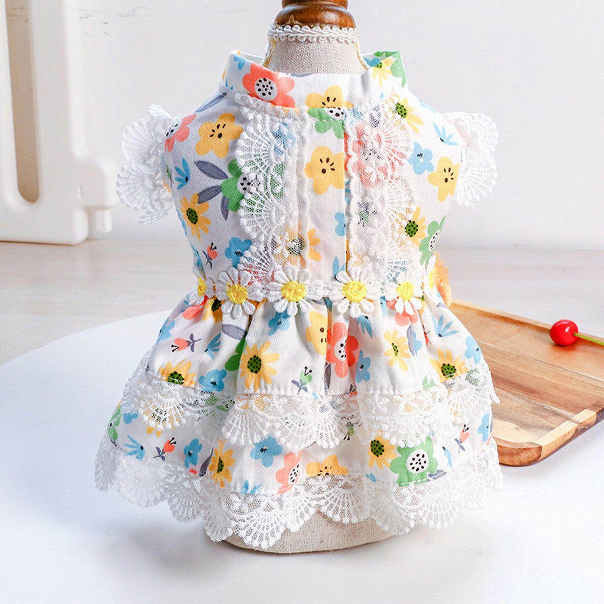 Small Pet Maid Style Floral Lace Dress_CWMM13117