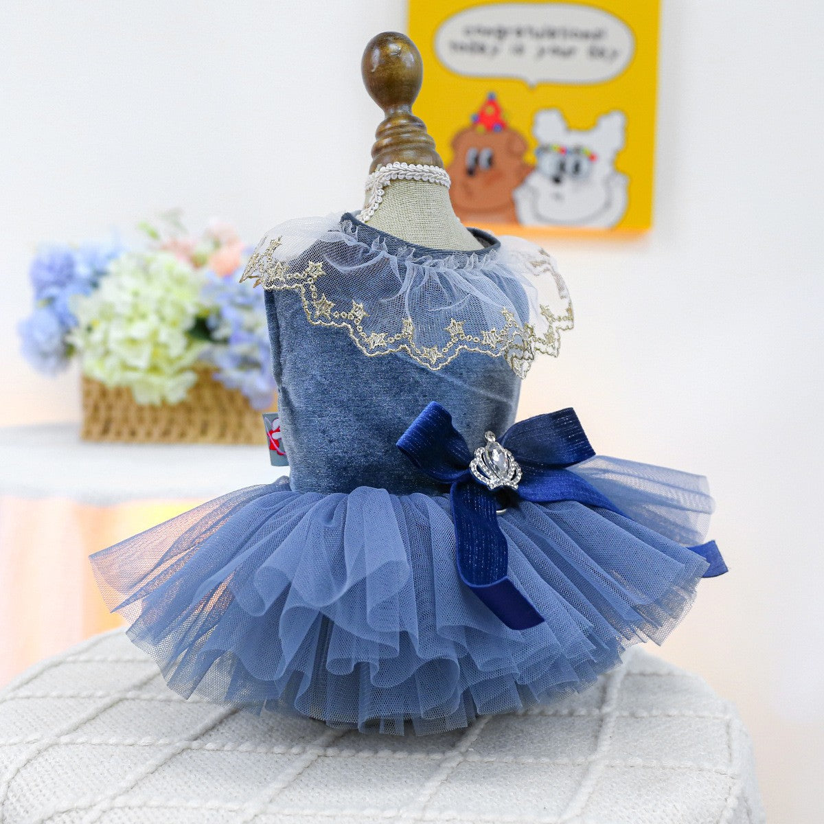 Pet Cozy Tulle Dress Royal Princess Skirt_CWMM13044