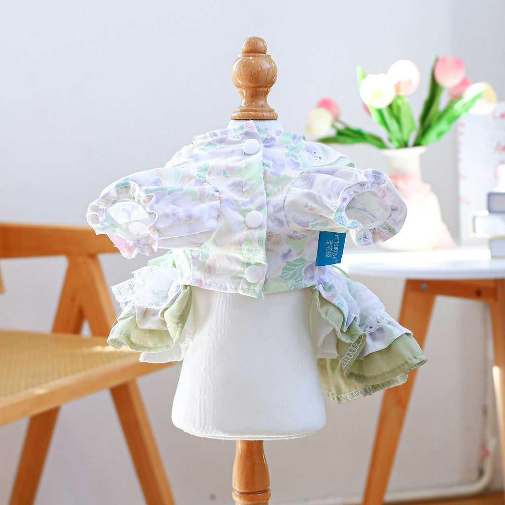 Small Pet Green Fantasy Tulle Dress_CWMM13115