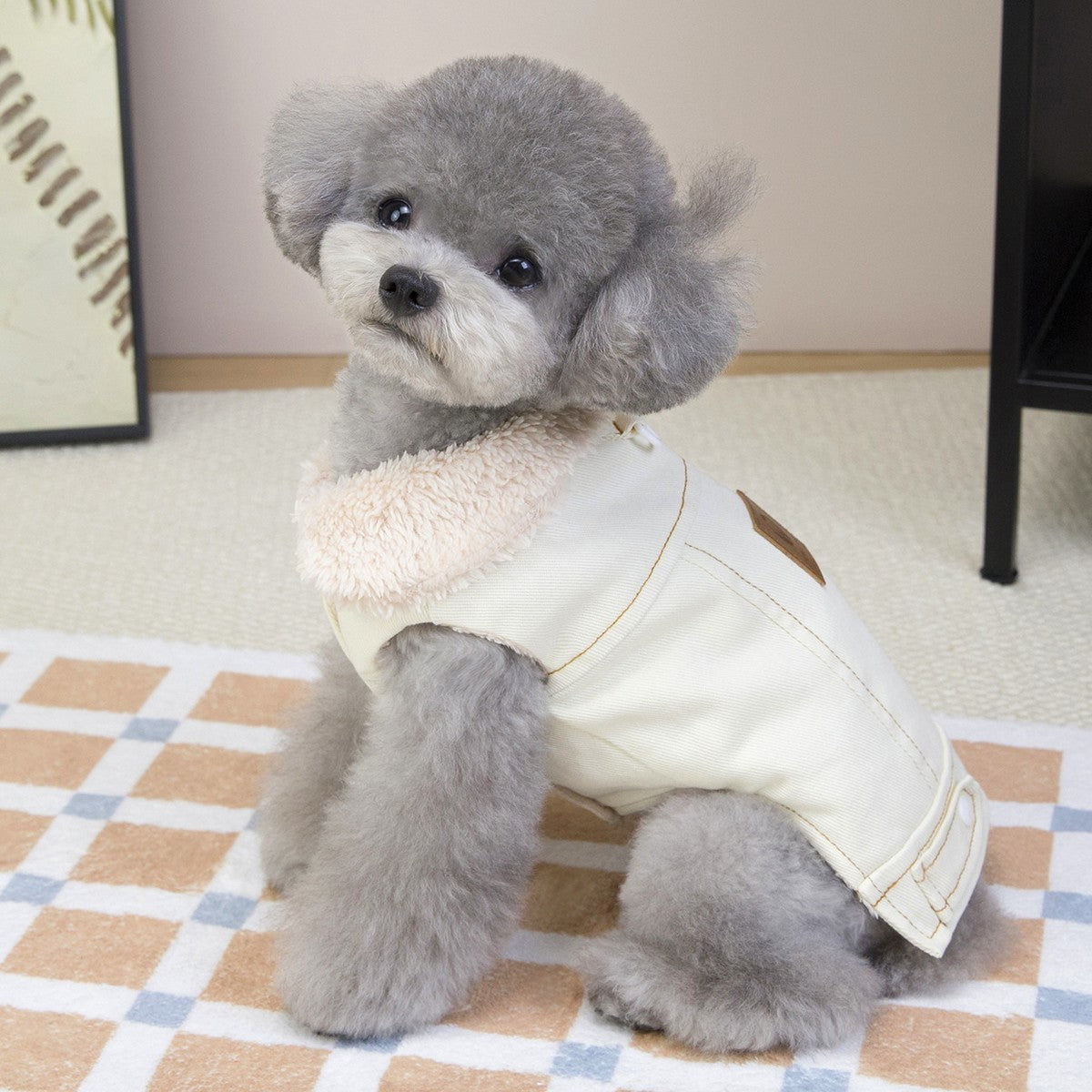 Winter Sherpa Dog Vest with Leash Ring_CWMM12233