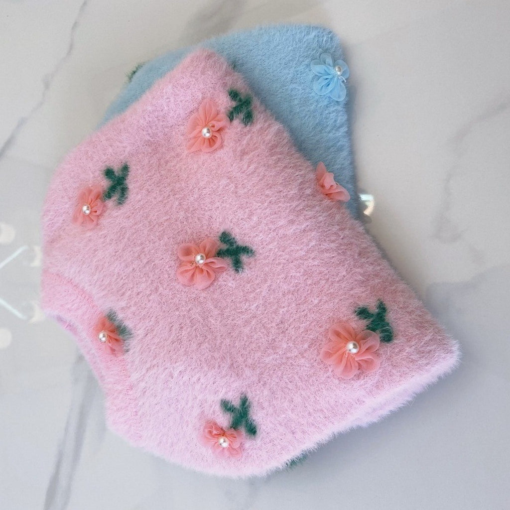 Flower Mink Knit Dog Cat Vest Sweater_CWMM12378