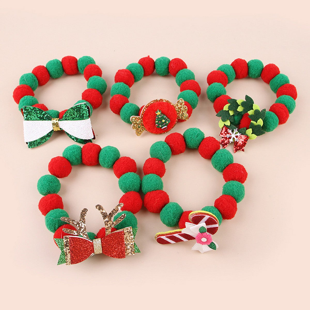 Christmas Pet Collar – Furry Ball Bowknot Necklace_CWMM11332