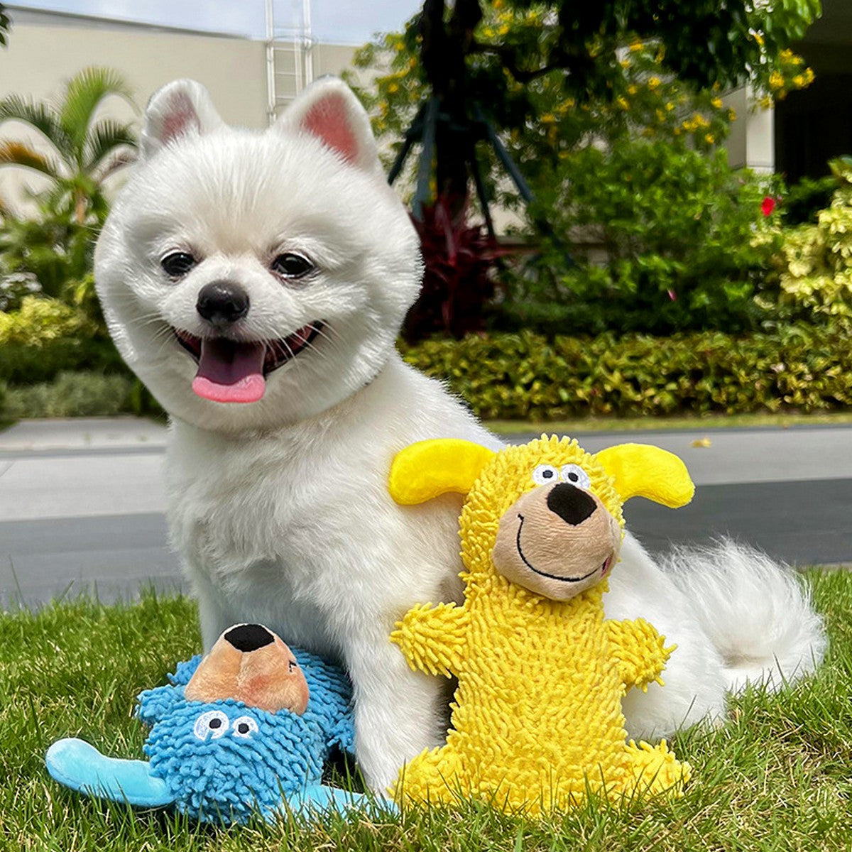 Cartoon Pet Toy – Squeaky Mop Plush Dog Toy_CWMM11163