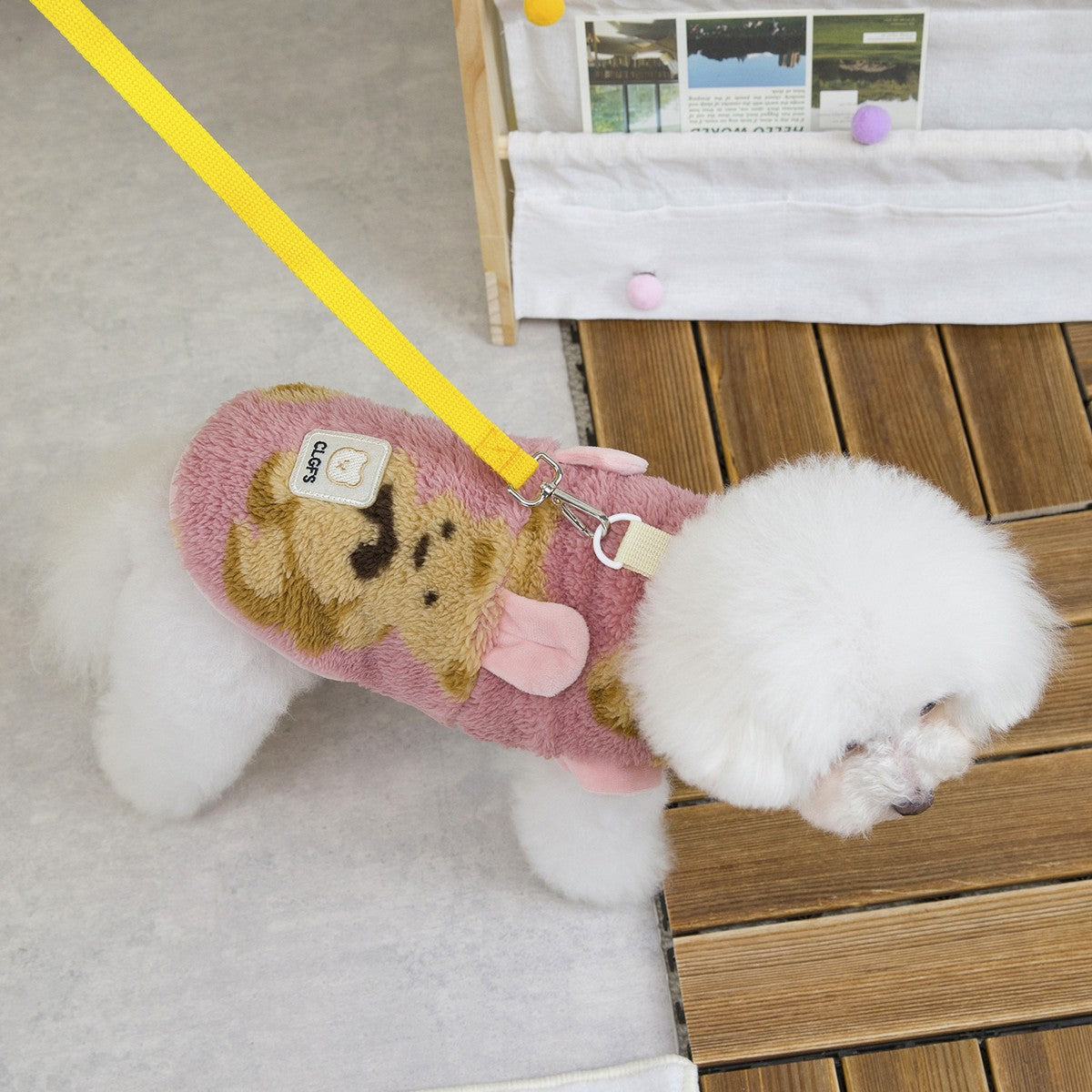 Cozy Fleece Dog Hoodie Teddy French Bulldog_CWMM12254