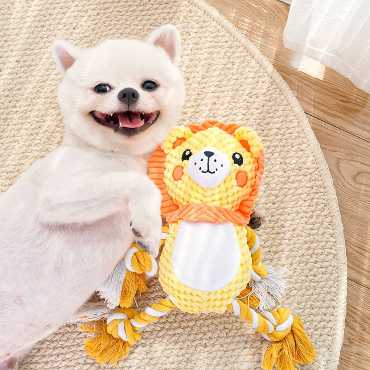 Funny Lion Plush Toy – Dog Cat Squeaky Toy_CWMM11173