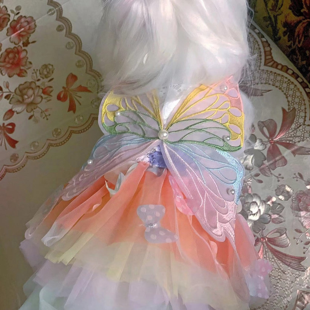 Fluffy Pet Dress with Bow – Princess Style_CWMM11080