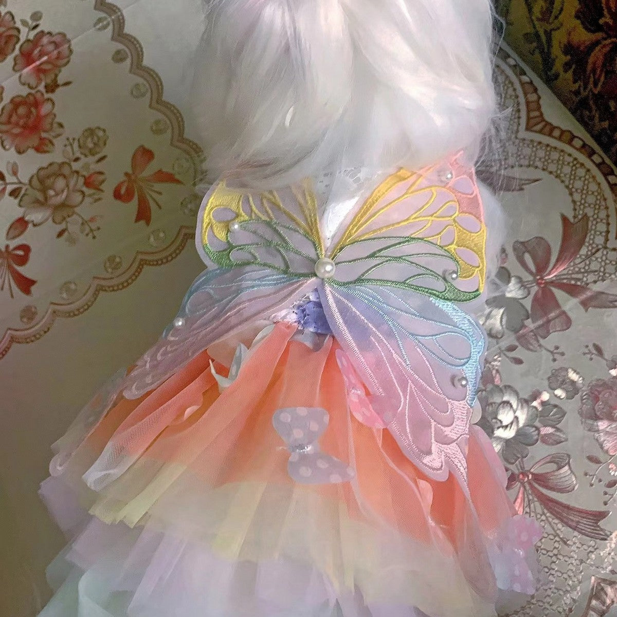 Fluffy Pet Dress with Bow – Princess Style_CWMM11080