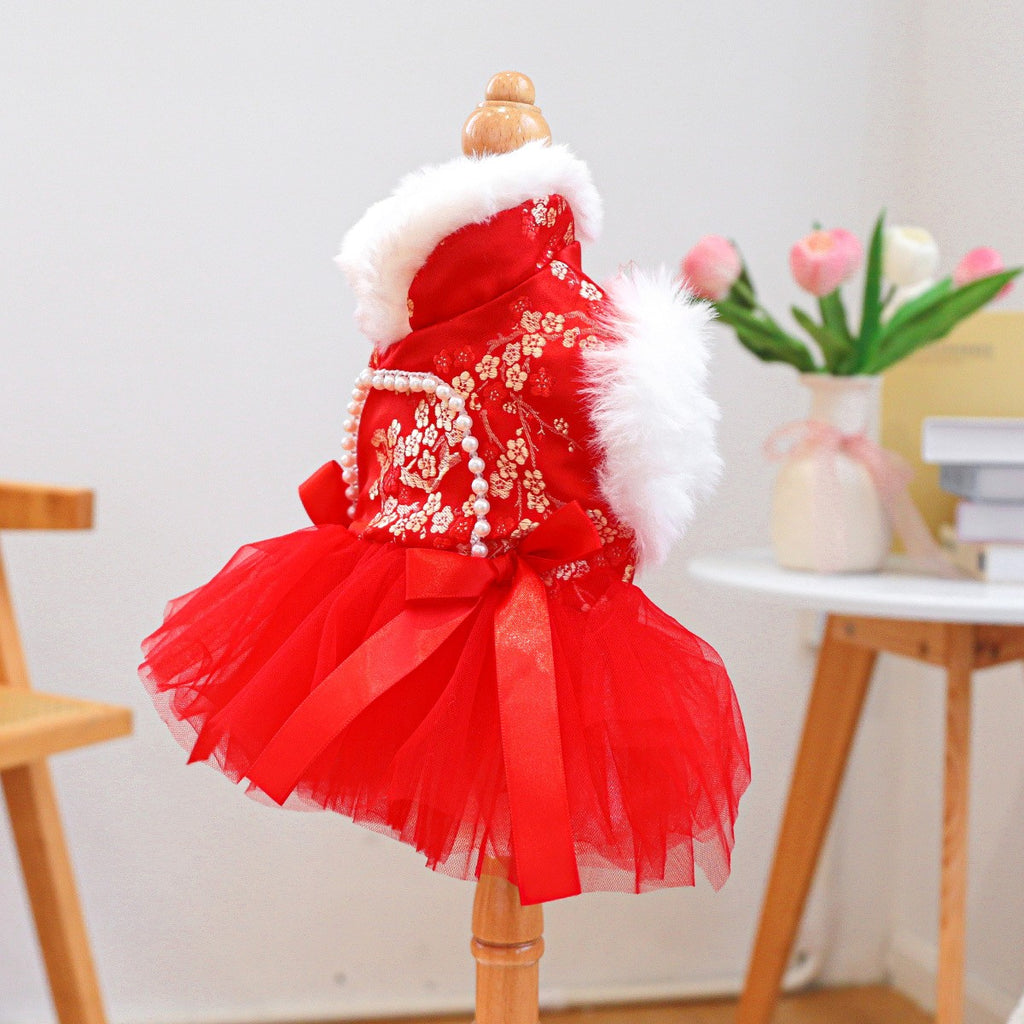 Dog Cat Cute Red Celebration Dress_CWMM13014