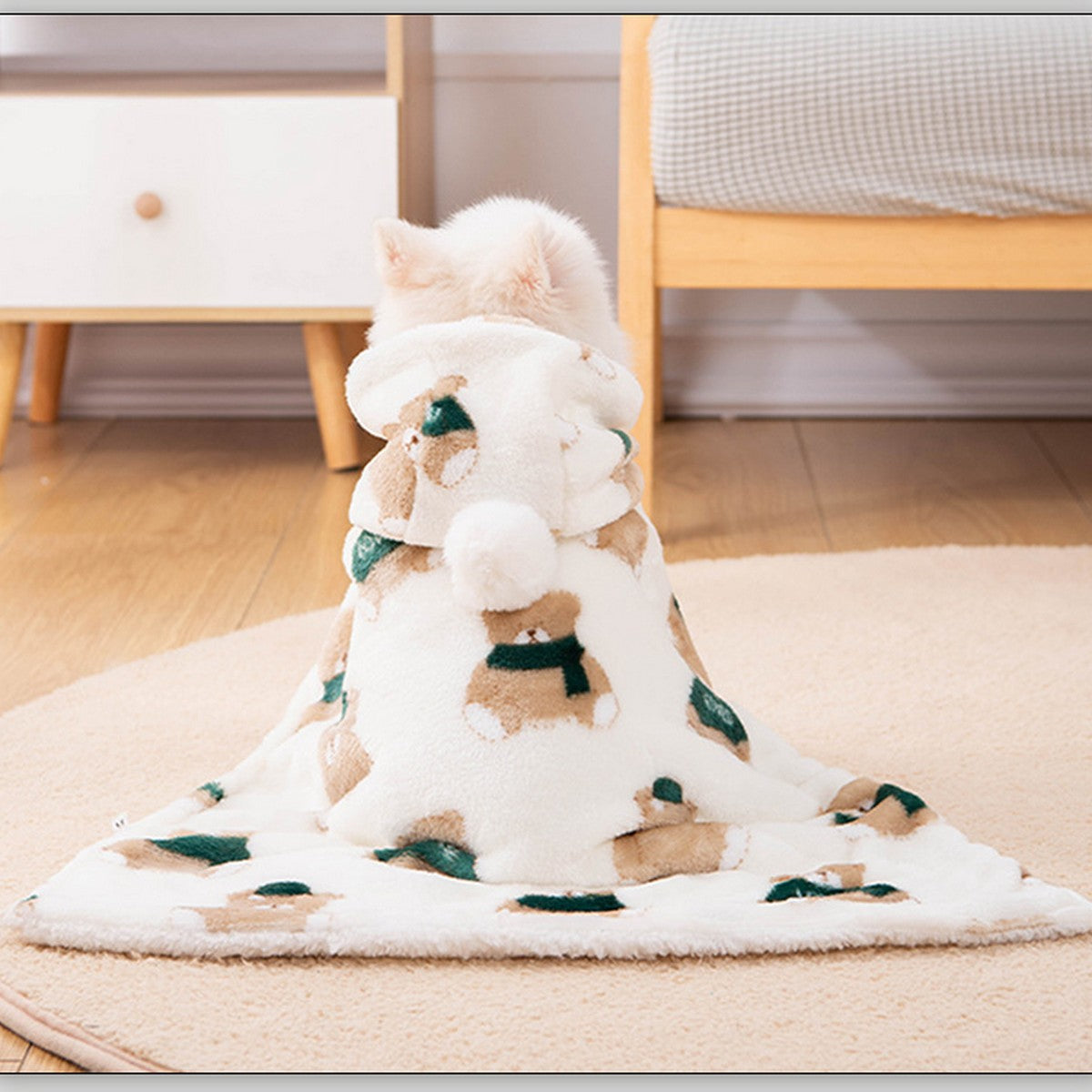 Cute Bear Pet Winter Cape for Dogs Cats_CWMM12743